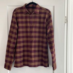 Lululemon Masons Peak Flannel Maroon Plaid Shirt